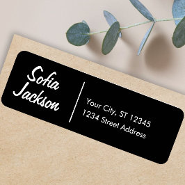 Unieke Zwarte Naam Topografie Retouradres Etiket
