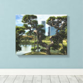 Unieke zwarte pingstructuur canvas afdruk (Insitu (Houten vloer))