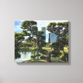 Unieke zwarte pingstructuur canvas afdruk