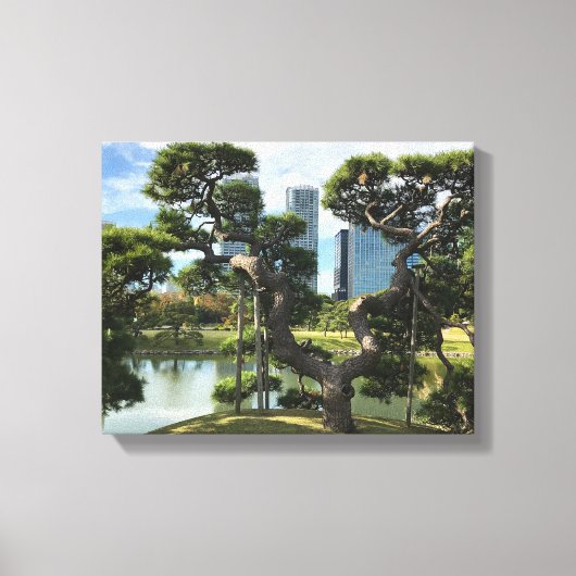 Unieke zwarte pingstructuur canvas afdruk (Voorkant)