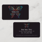 Unieke  zwarte vlinder visitekaartje (Voorkant / Achterkant)