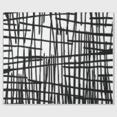 Unieke zwarte witte handbeschilderde verfdruppels cadeaupapier (Vlak)