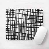 Unieke zwarte witte handbeschilderde verfdruppels muismat (Met muis)