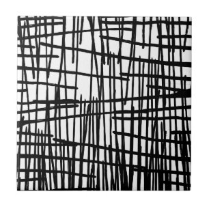 Unieke zwarte witte handbeschilderde verfdruppels tegeltje