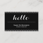 Unieke zwarte & witte naam visitekaartje (Achterkant)