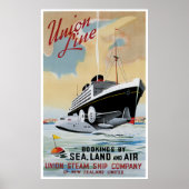 Unielijn — Steamship Ocean Liner Poster (Voorkant)