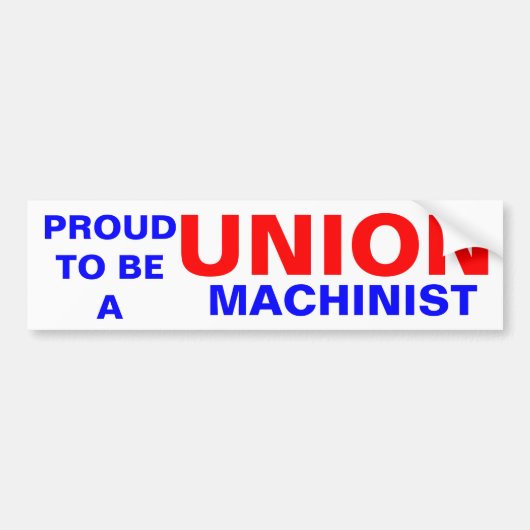 UNIEMACHINIST BUMPERSTICKER (Voorkant)