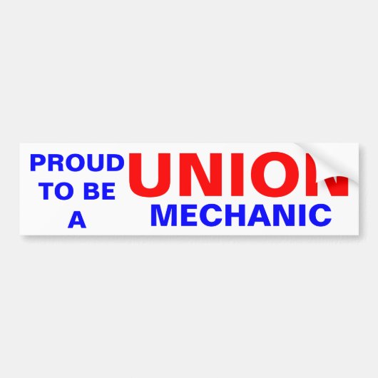 UNIEMECHANISCH BUMPERSTICKER (Voorkant)