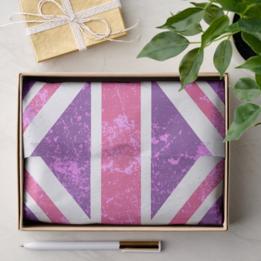 Unienaansluiting, Paars en roze Tissuepapier (Geschenk)