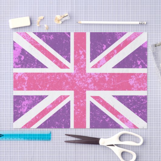 Unienaansluiting, Paars en roze Tissuepapier (Craft)