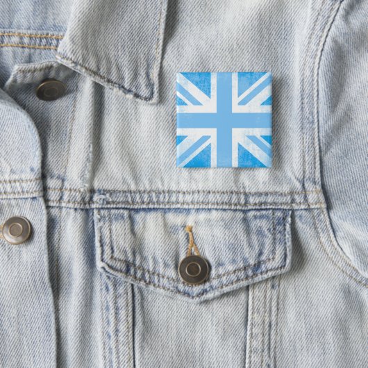 Unienjack flag Button badge in boy blue-tinten (In situ)