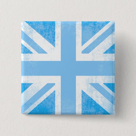 Unienjack flag Button badge in boy blue-tinten (Voorkant)