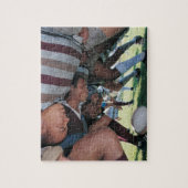 Uniepelaars in rue in een scrum legpuzzel (Verticaal)