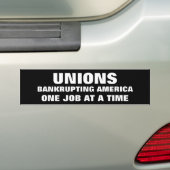 UNIES, BANKRUPTING AMERIKA, ÉÉN TAAK TEGELIJKERTIJ BUMPERSTICKER (Op auto)