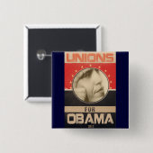 Unies voor Obama 2012 Grunge Vierkante Button 5,1 Cm (Voorkant /achterkant)