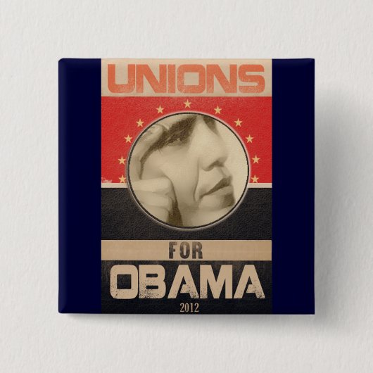 Unies voor Obama 2012 Grunge Vierkante Button 5,1 Cm (Voorkant)