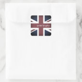  Unievaartuig en patriotten onder Britse vlag / Ve Vierkante Sticker (Tas)