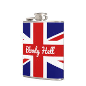 Unievaartuig vlag met Funny Quote Heupfles (Links)