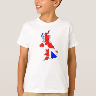 Unievaartuig vlag op Britse kaart Kinder T-Shirt