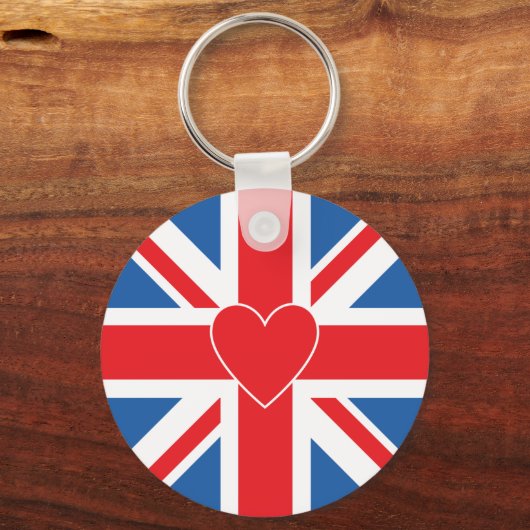 Unievlag/Jack-ontwerp & -hart Sleutelhanger (Voorkant)