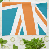 Unievlag keukenhanddoek (Blauwgroen/Oranje) (Gevouwen)