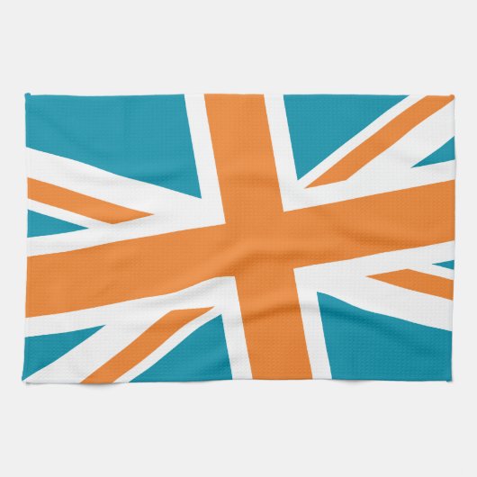 Unievlag keukenhanddoek (Blauwgroen/Oranje) (Horizontaal)