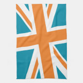 Unievlag keukenhanddoek (Blauwgroen/Oranje) (Verticaal)