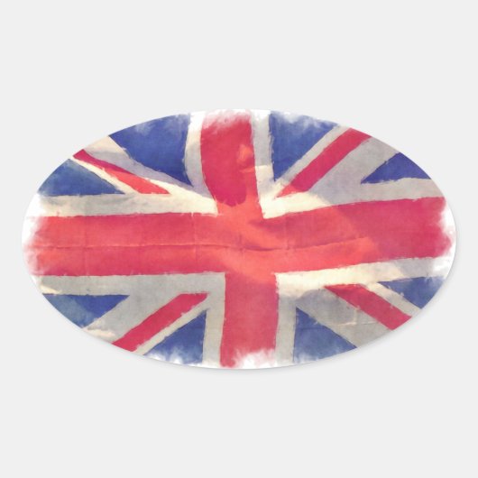 Unievlag of Uniefouanwel Brits patriot Ovale Sticker (Voorkant)