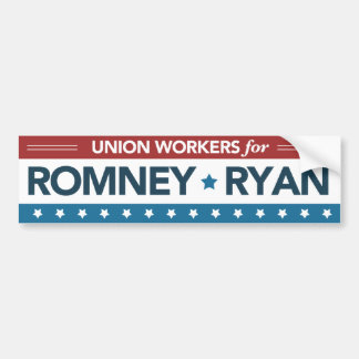 Uniewerknemers voor Romney Ryan Bumpersticker