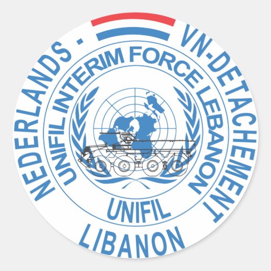 UNIFIL NL VN Detachement Ronde Sticker (Voorkant)