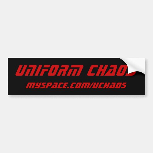 Uniform Chaos bumpersticker - Aangepast (Voorkant)