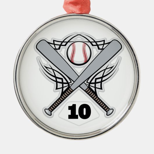 Uniform nummer 10 voor honkbalspeler metalen ornament (Voorkant)