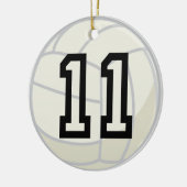 Uniform nummer 11 volleybalspeler keramisch ornament (Links)