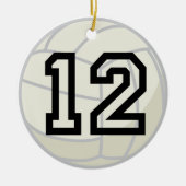 Uniform nummer 12 volleybalspeler keramisch ornament (Voorkant)