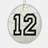 Uniform nummer 12 volleybalspeler keramisch ornament (Links)
