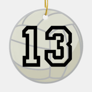 Uniform nummer 13 volleybalspeler keramisch ornament