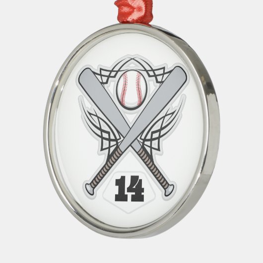 Uniform nummer 14 voor honkbalspeler metalen ornament (Links)