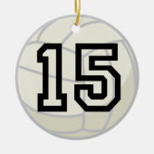 Uniform nummer 15 volleybalspeler keramisch ornament (Voorkant)