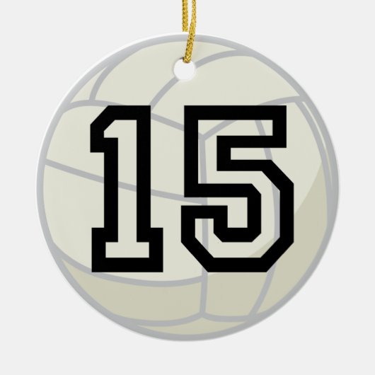Uniform nummer 15 volleybalspeler keramisch ornament (Voorkant)
