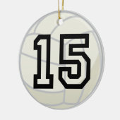Uniform nummer 15 volleybalspeler keramisch ornament (Links)