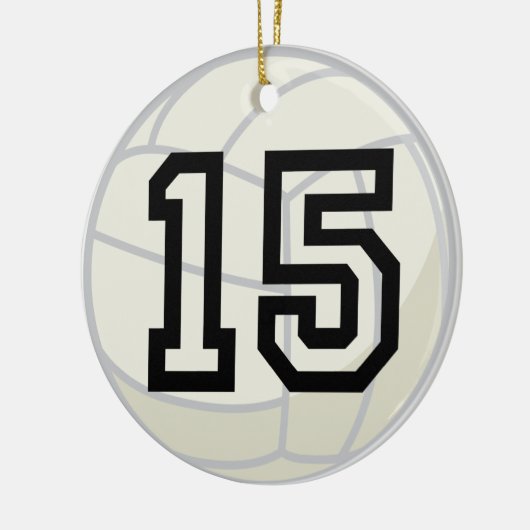 Uniform nummer 15 volleybalspeler keramisch ornament (Links)