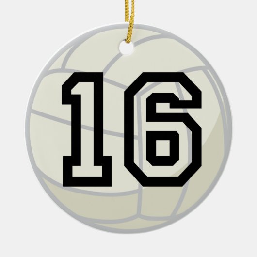 Uniform nummer 16 volleybalspeler keramisch ornament (Voorkant)