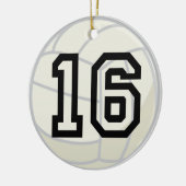 Uniform nummer 16 volleybalspeler keramisch ornament (Links)