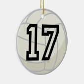 Uniform nummer 17 volleybalspeler keramisch ornament (Rechts)