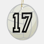 Uniform nummer 17 volleybalspeler keramisch ornament (Links)