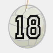 Uniform nummer 18 volleybalspeler keramisch ornament (Links)
