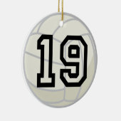 Uniform nummer 19 volleybalspeler keramisch ornament (Rechts)