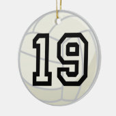 Uniform nummer 19 volleybalspeler keramisch ornament (Links)