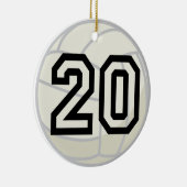 Uniform nummer 20 voor volleybalspeler keramisch ornament (Rechts)