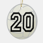Uniform nummer 20 voor volleybalspeler keramisch ornament (Links)